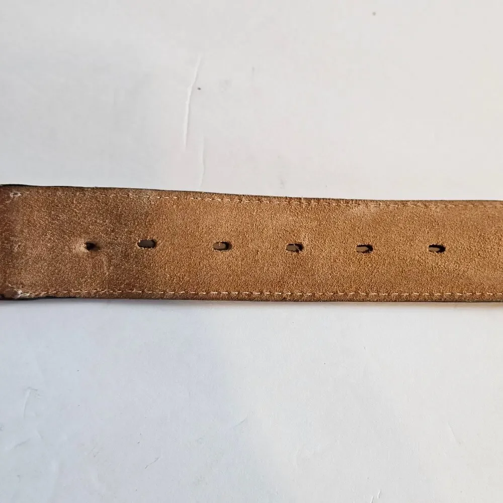 Justin Brown Odessa Star Leather Belt Men's 48‎ Vintage 90's Rodeo Western